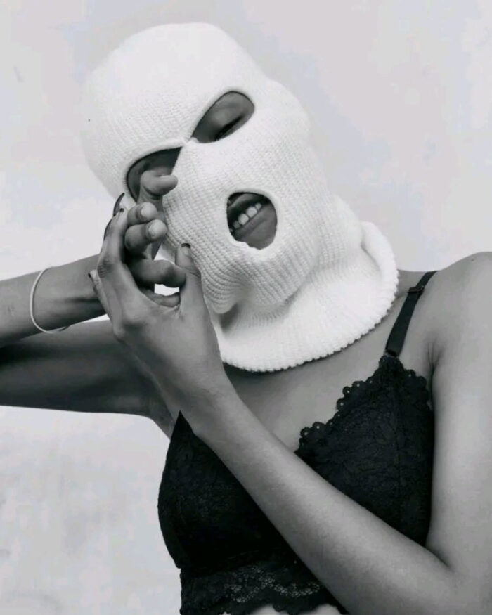 Ski 3-hole mask for fantasy roleplay and erotic bedroom play