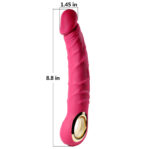 Vibrating veined dildo with handle intense realistic textured toy